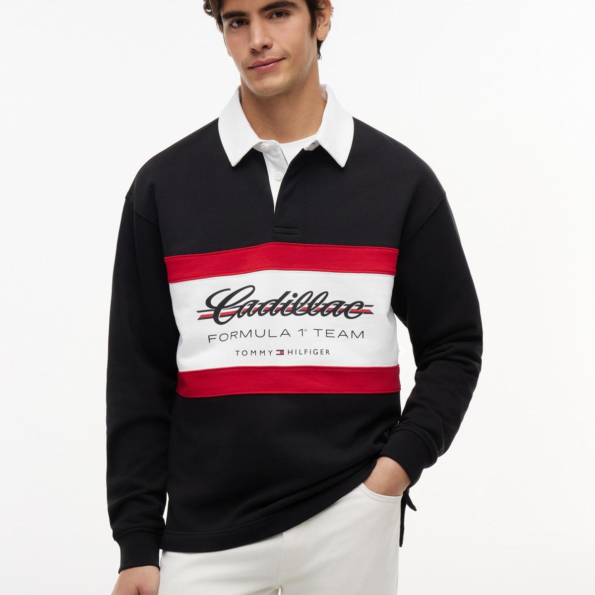 TOMMY HILFIGER - Polo Unisex TH x Cadillac Fórmula 1 Regular Fit Negro Tommy Hilfiger