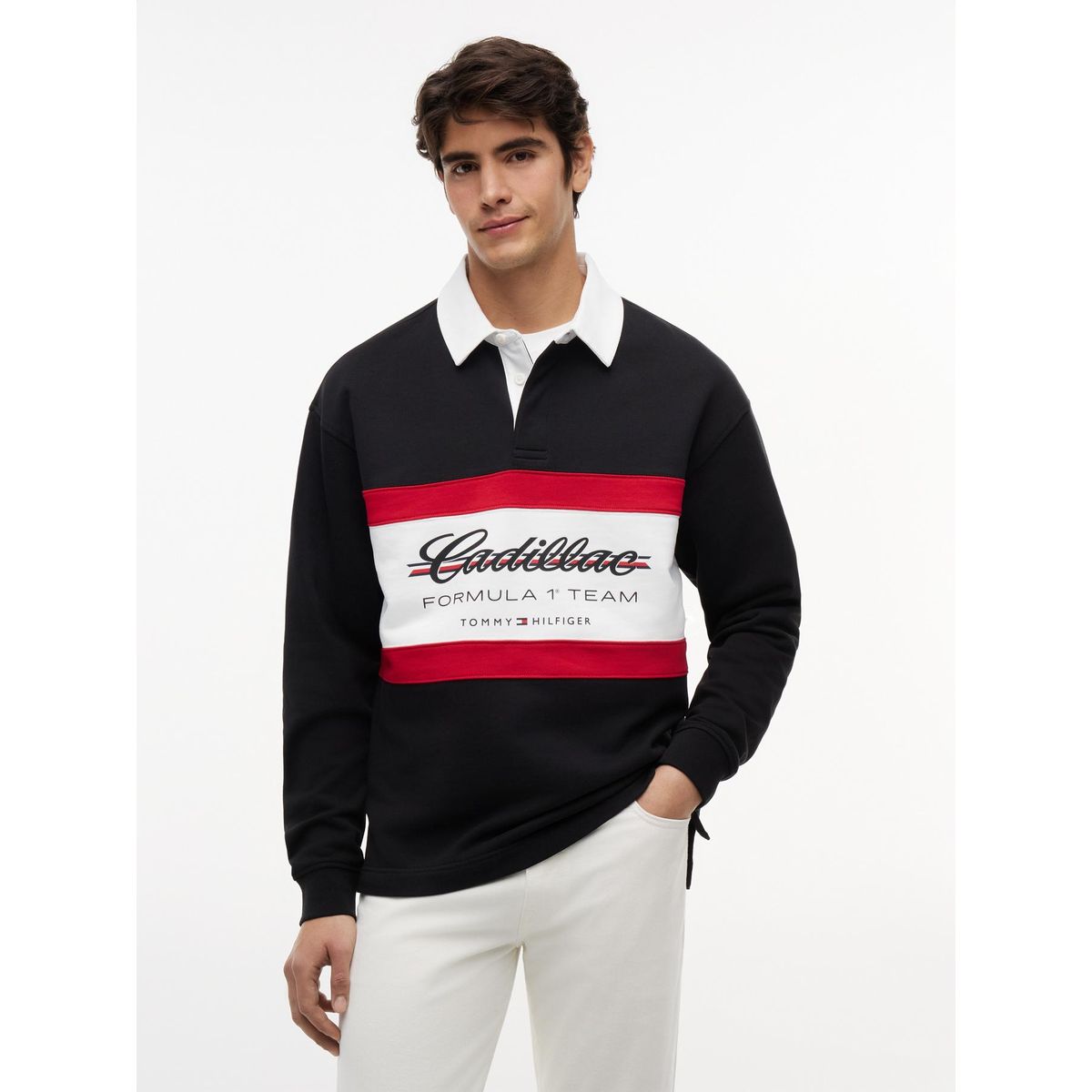 TOMMY HILFIGER - Polo Unisex TH x Cadillac Fórmula 1 Regular Fit Negro Tommy Hilfiger
