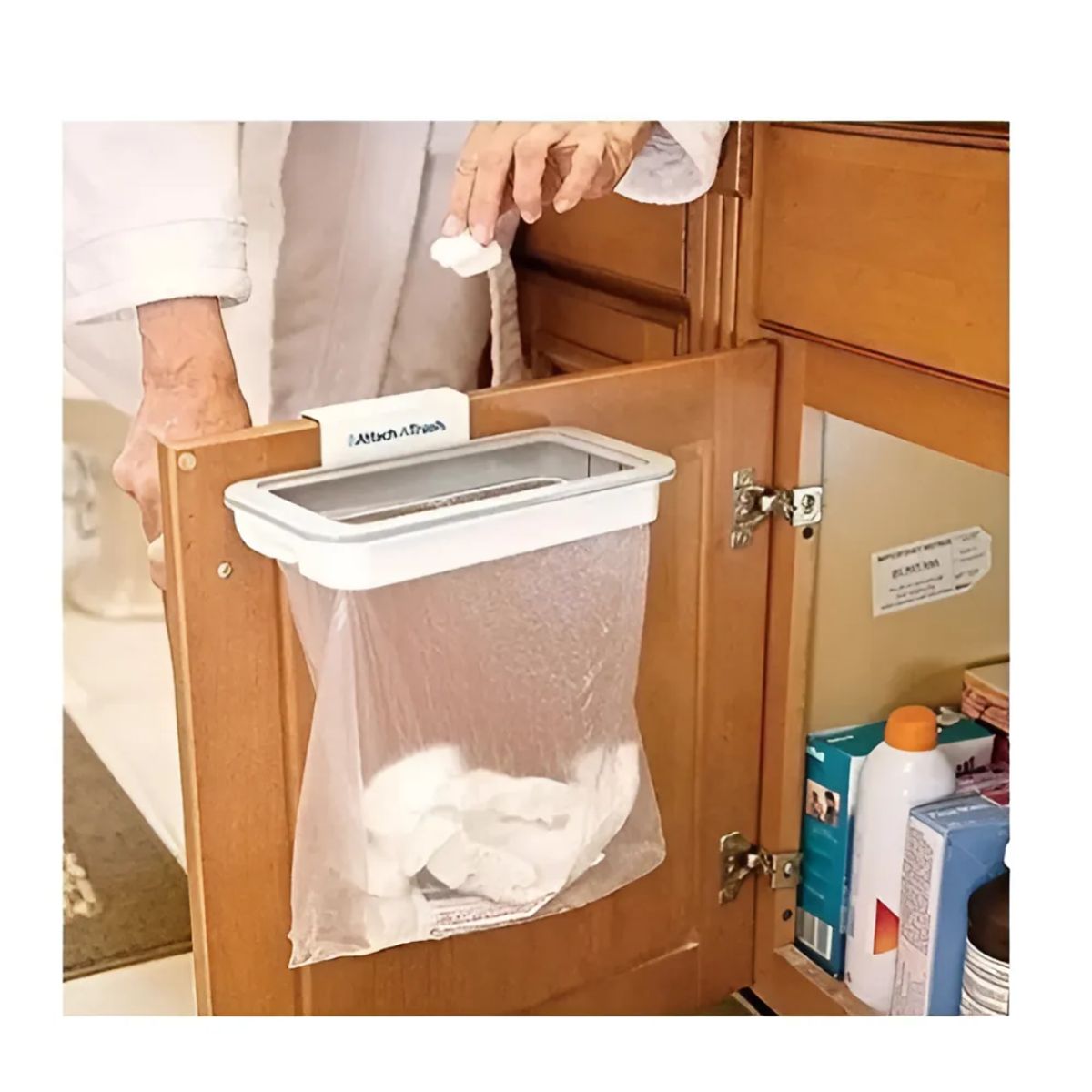 GENERICO - Basurero Para Puerta Cocina Mueble Organizador Portátil Color Blanco