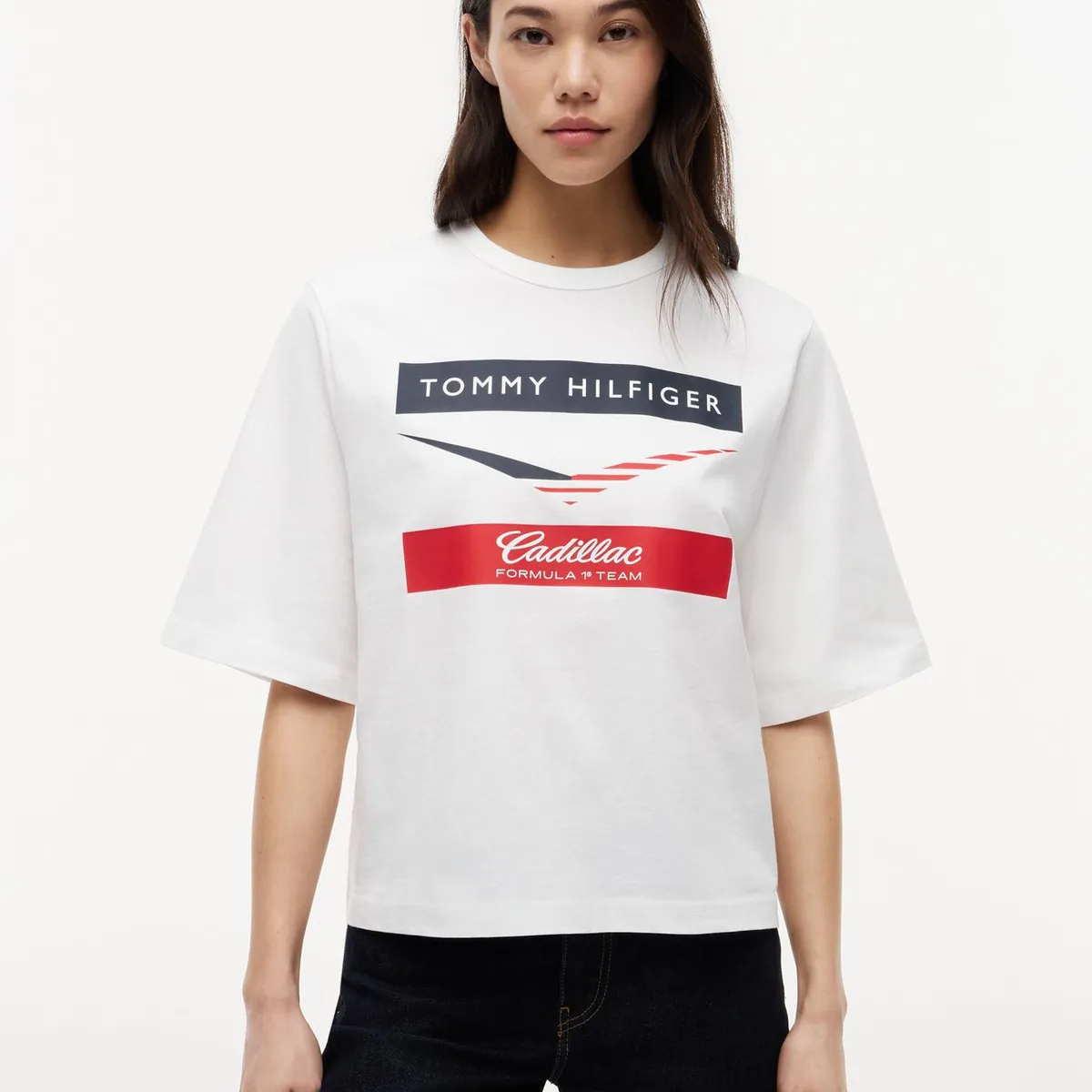 TOMMY HILFIGER - Polera TH x Cadillac Fórmula 1® Relaxed Fit Blanco Tommy Hilfiger