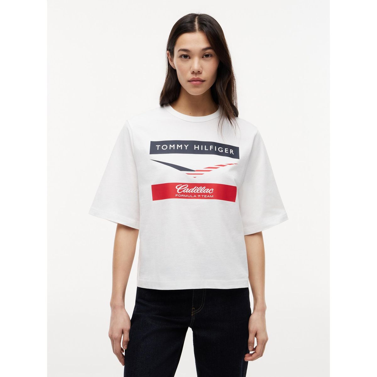TOMMY HILFIGER - Polera TH x Cadillac Fórmula 1® Relaxed Fit Blanco Tommy Hilfiger