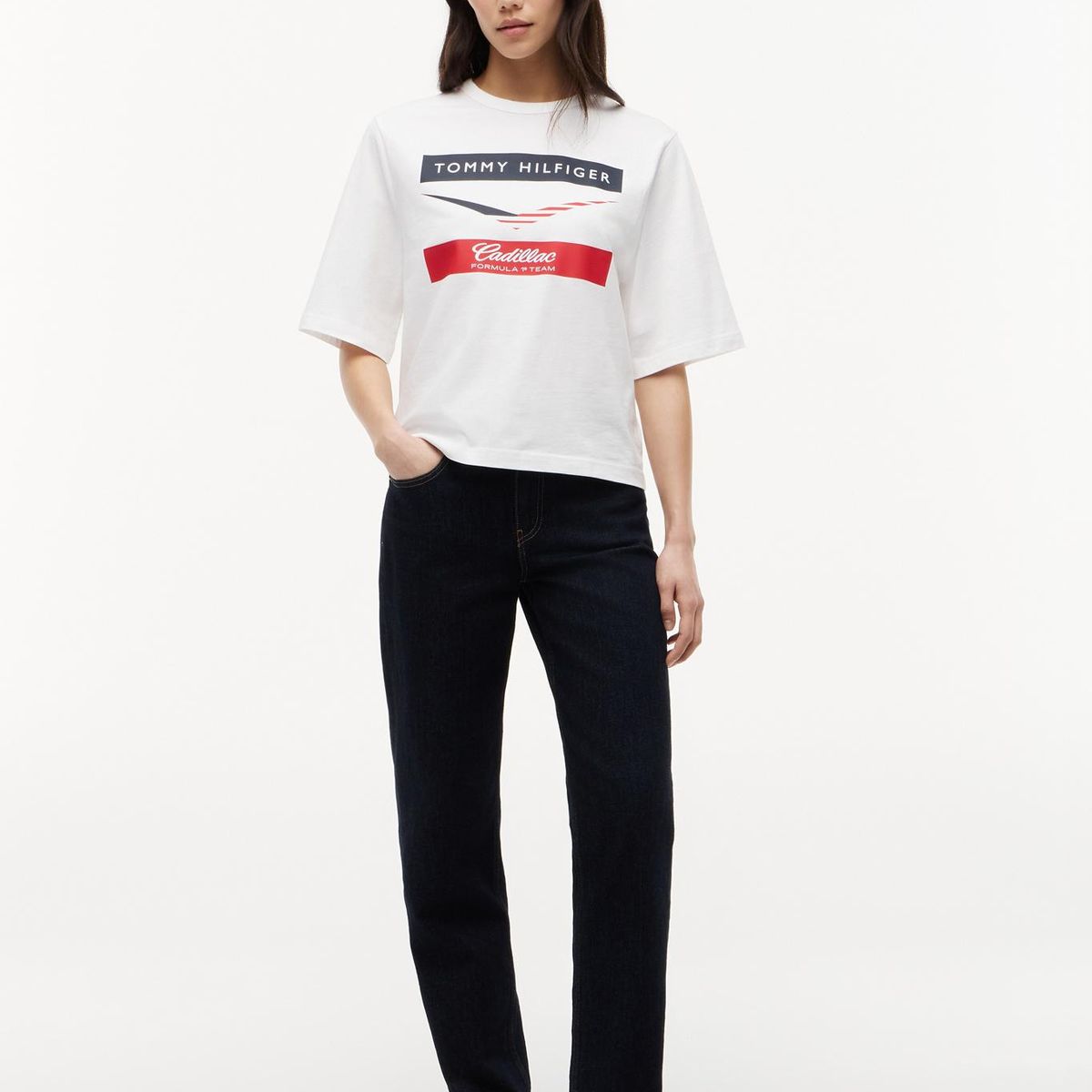 TOMMY HILFIGER - Polera TH x Cadillac Fórmula 1® Relaxed Fit Blanco Tommy Hilfiger