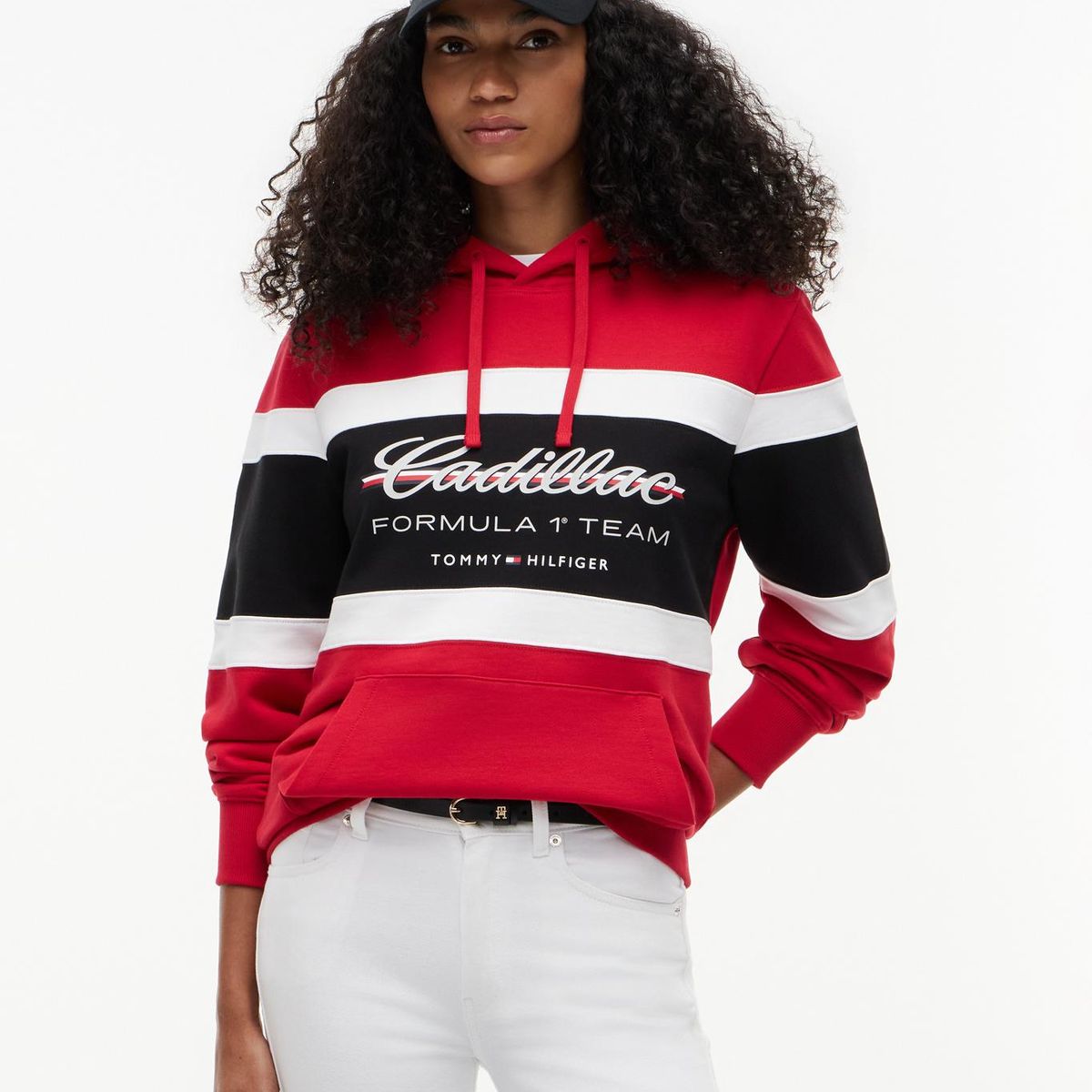 TOMMY HILFIGER - Polerón Unisex Hoodie TH x Cadillac Fórmula 1 Rojo Tommy Hilfiger