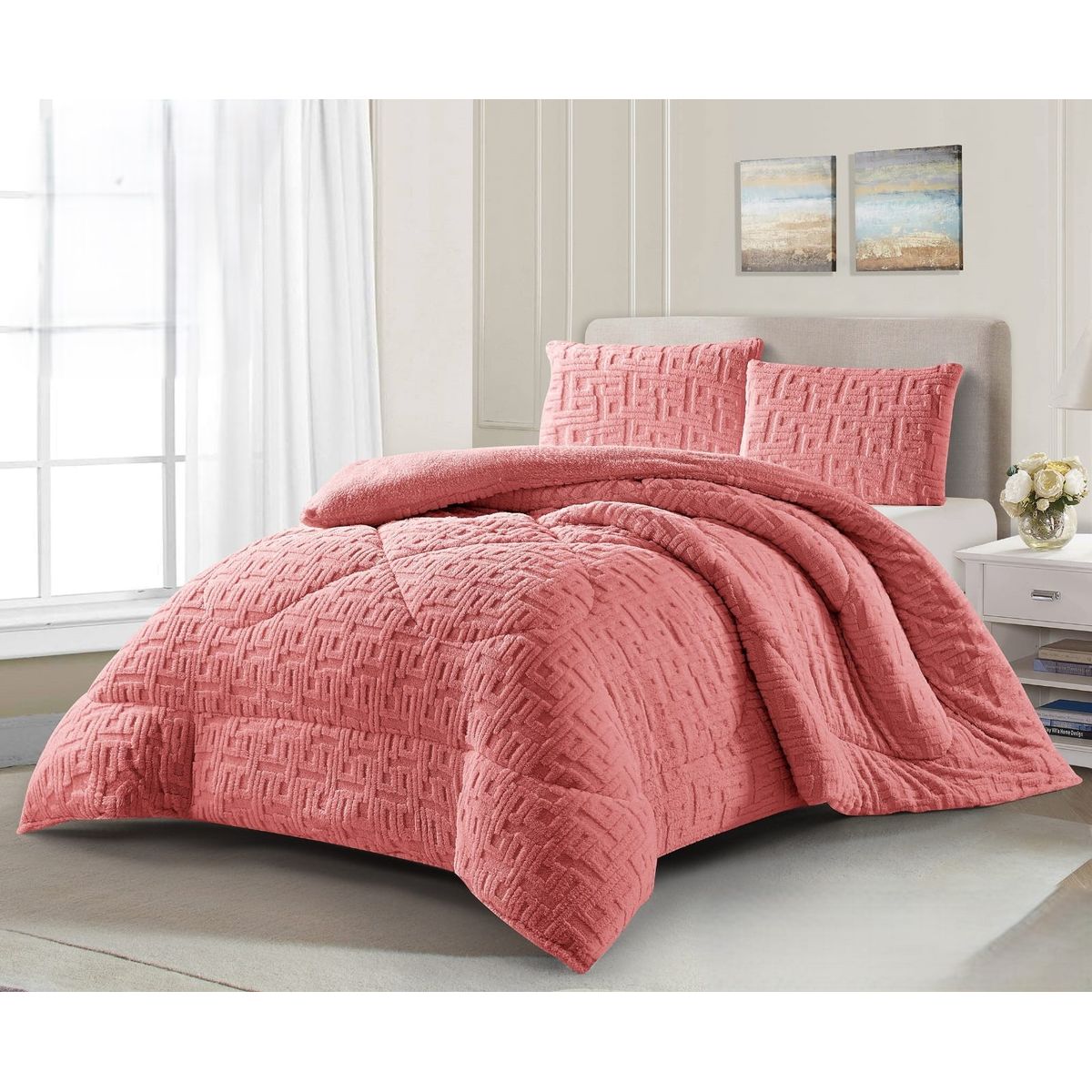 GENERICO - COBERTORES CON DISEÑOTEXTURIZADOS PARA INVIERNO SHERPAS CON CHIPORROS