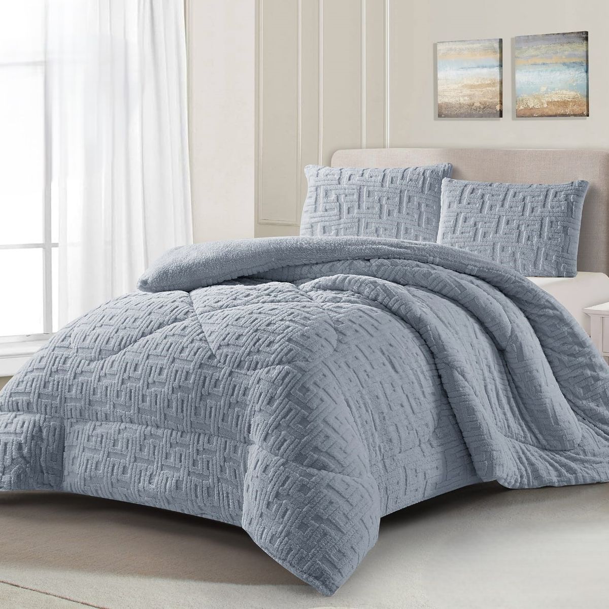 GENERICO - COBERTORES CON DISEÑOTEXTURIZADOS PARA INVIERNO SHERPAS CON CHIPORROS