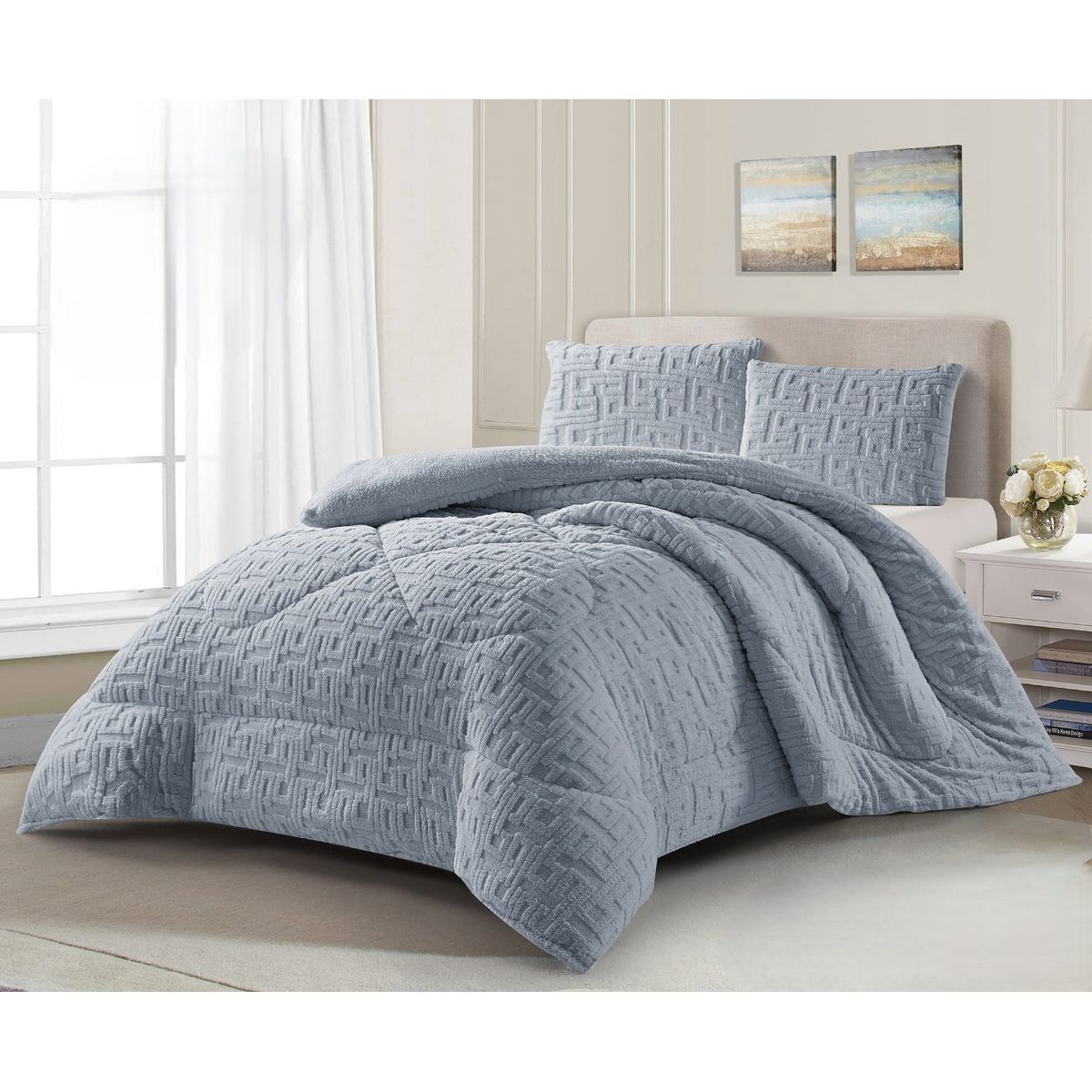 GENERICO - COBERTORES CON DISEÑOTEXTURIZADOS PARA INVIERNO SHERPAS CON CHIPORROS