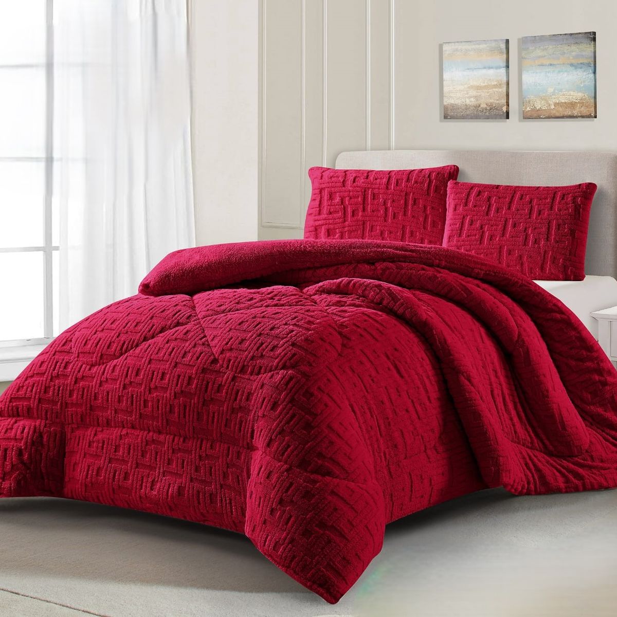 GENERICO - COBERTORES CON DISEÑOTEXTURIZADOS PARA INVIERNO SHERPAS CON CHIPORROS