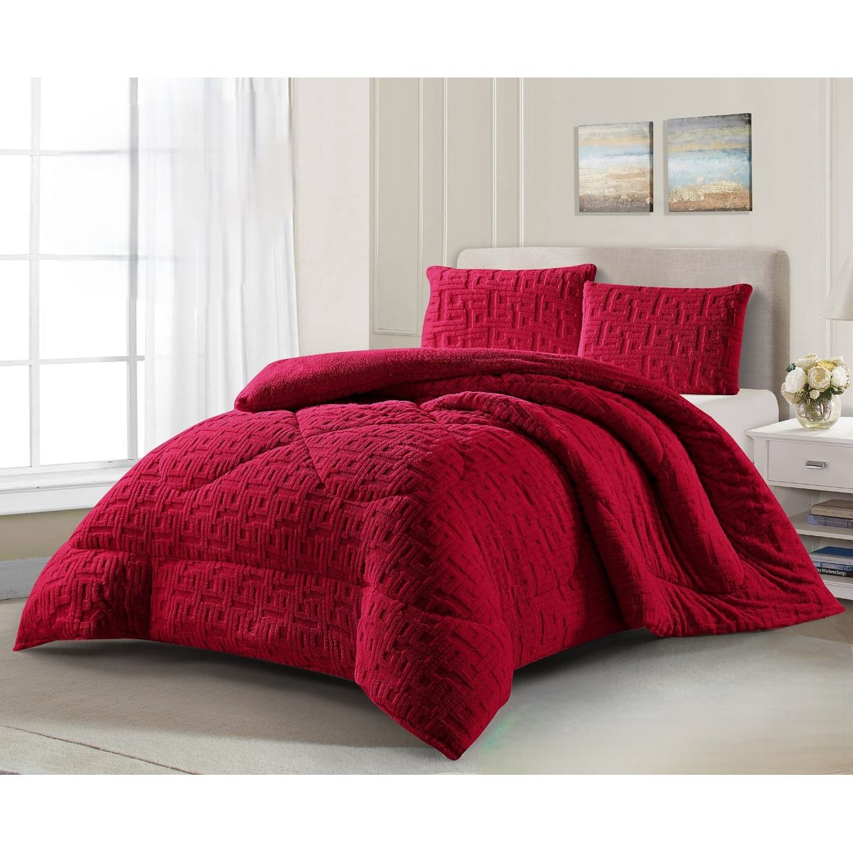 GENERICO - COBERTORES CON DISEÑOTEXTURIZADOS PARA INVIERNO SHERPAS CON CHIPORROS