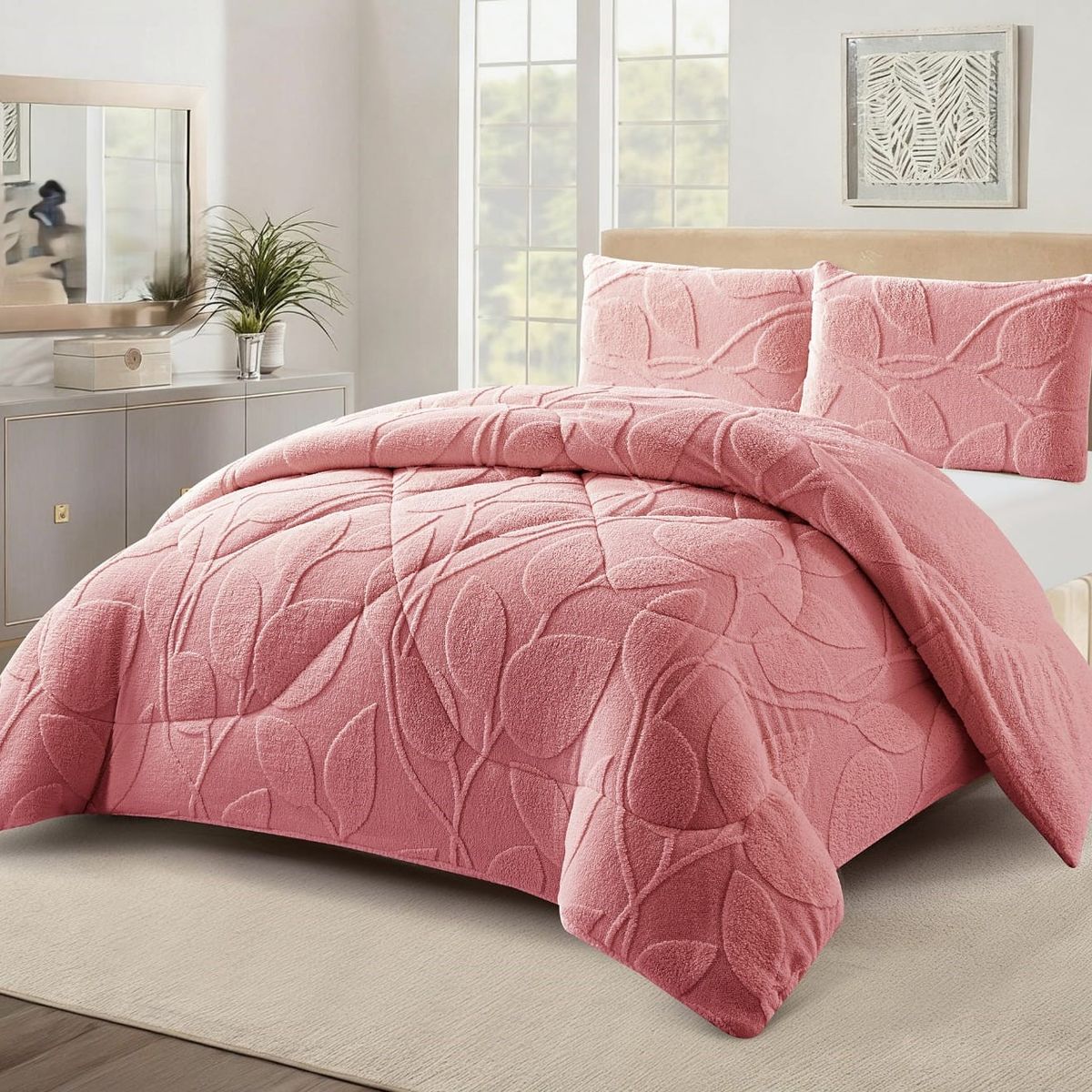 GENERICO - COBERTORES CON DISEÑOTEXTURIZADOS PARA INVIERNO SHERPAS CON CHIPORROS