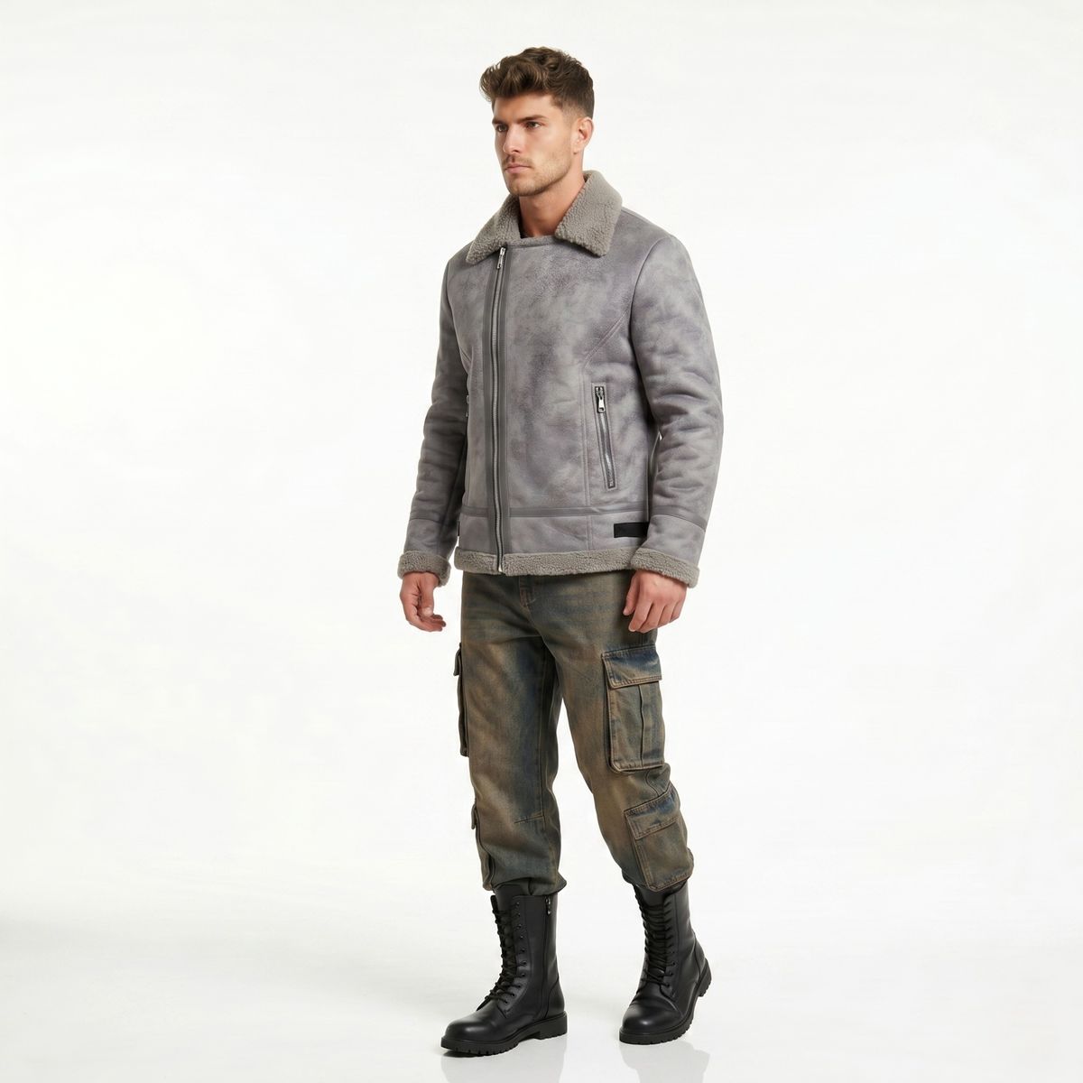 D'JOE - Chaqueta Aviadora Hombre Ecocuero Hombre Stephano