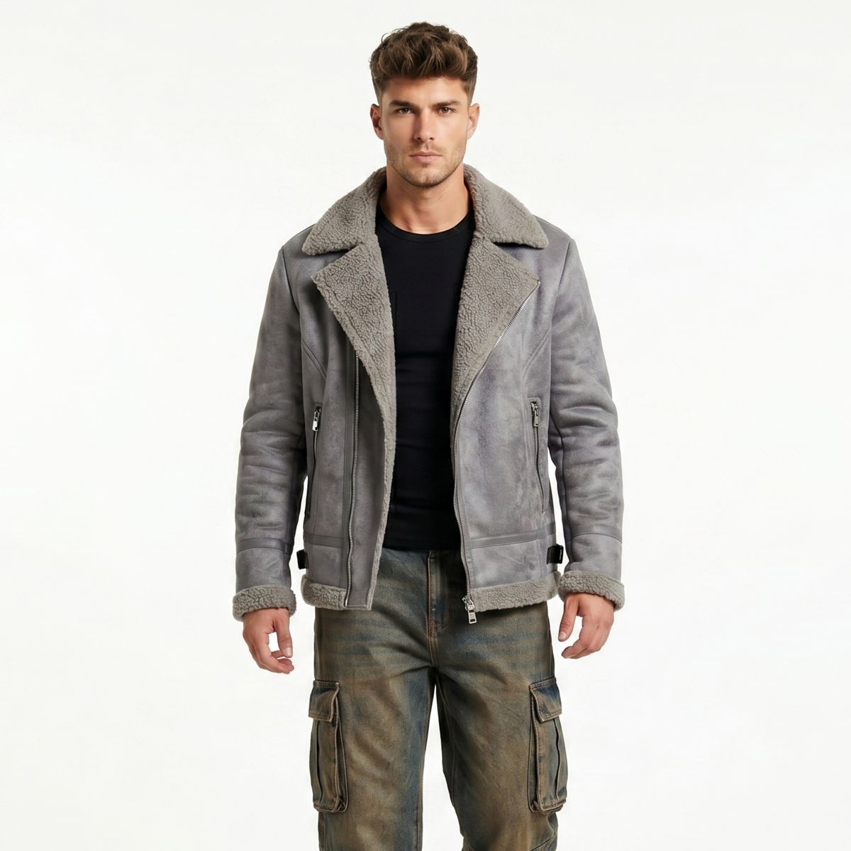 D'JOE - Chaqueta Aviadora Hombre Ecocuero Hombre Stephano