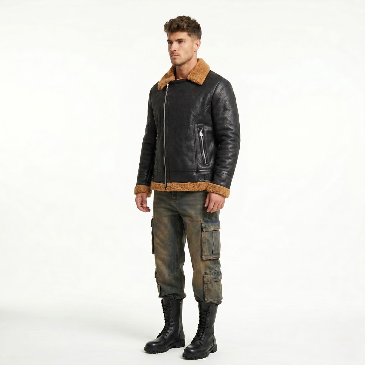 D'JOE - Chaqueta Aviadora Hombre Ecocuero Hombre Stephano