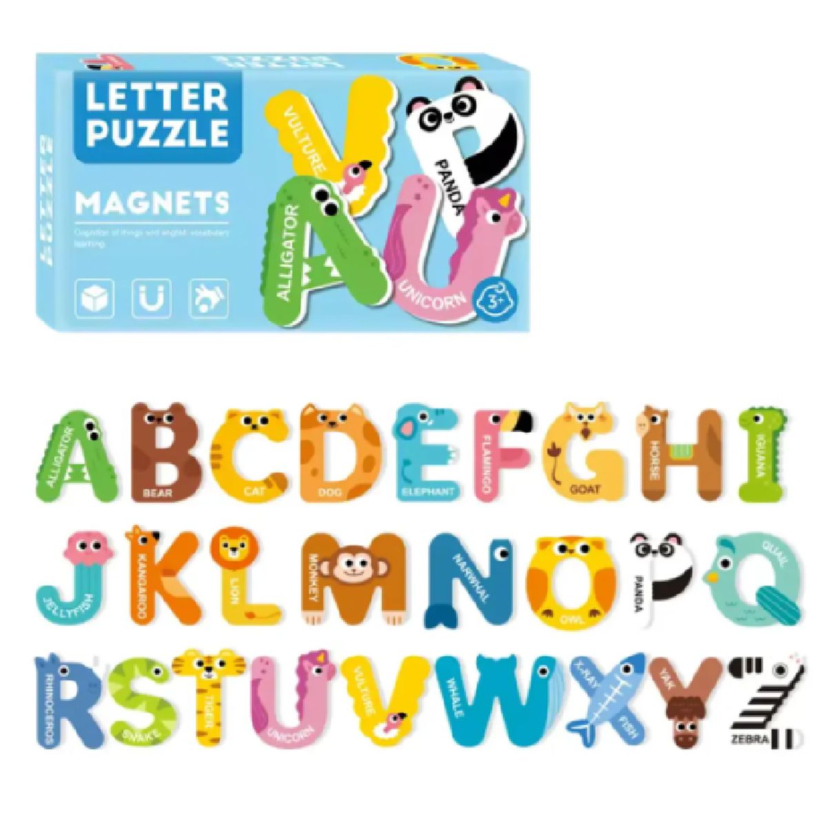 GENERICO - Alfabeto Letras Magnéticas Mayúsculas 27 Pcs