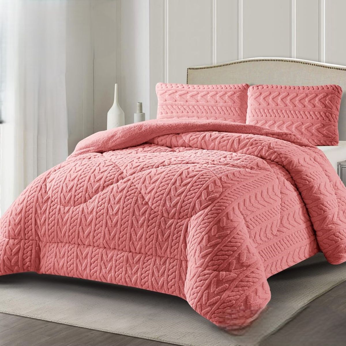 GENERICO - COBERTORES CON DISEÑOTEXTURIZADOS PARA INVIERNO SHERPAS CON CHIPORROS