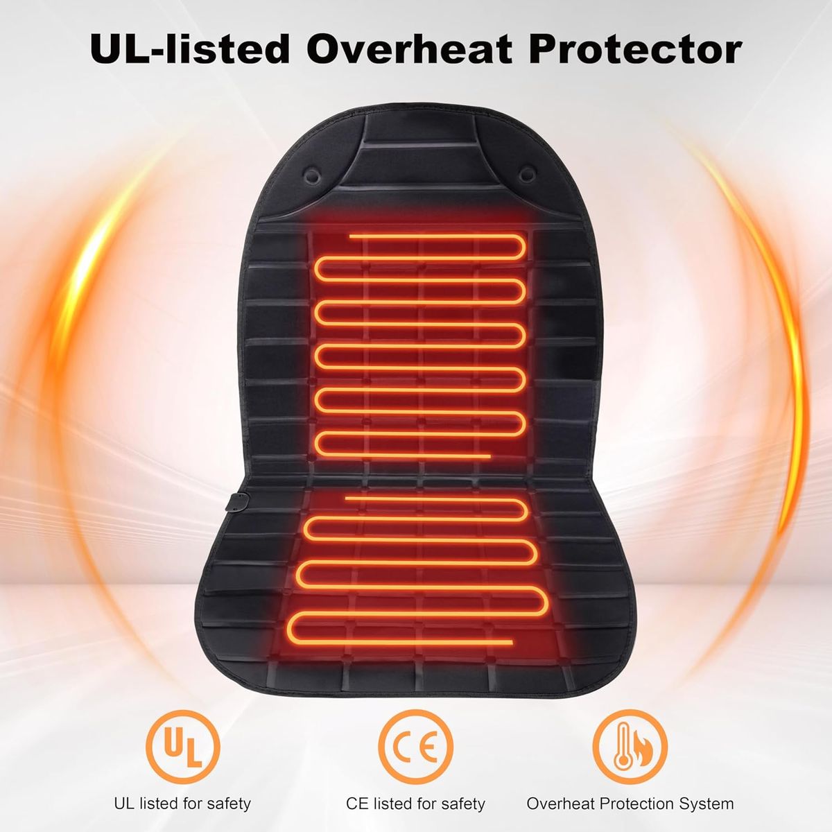 MOVI - Funda Calefactora para Asiento de Auto 12V  Calienta Asiento Universal con Control de Temperatura