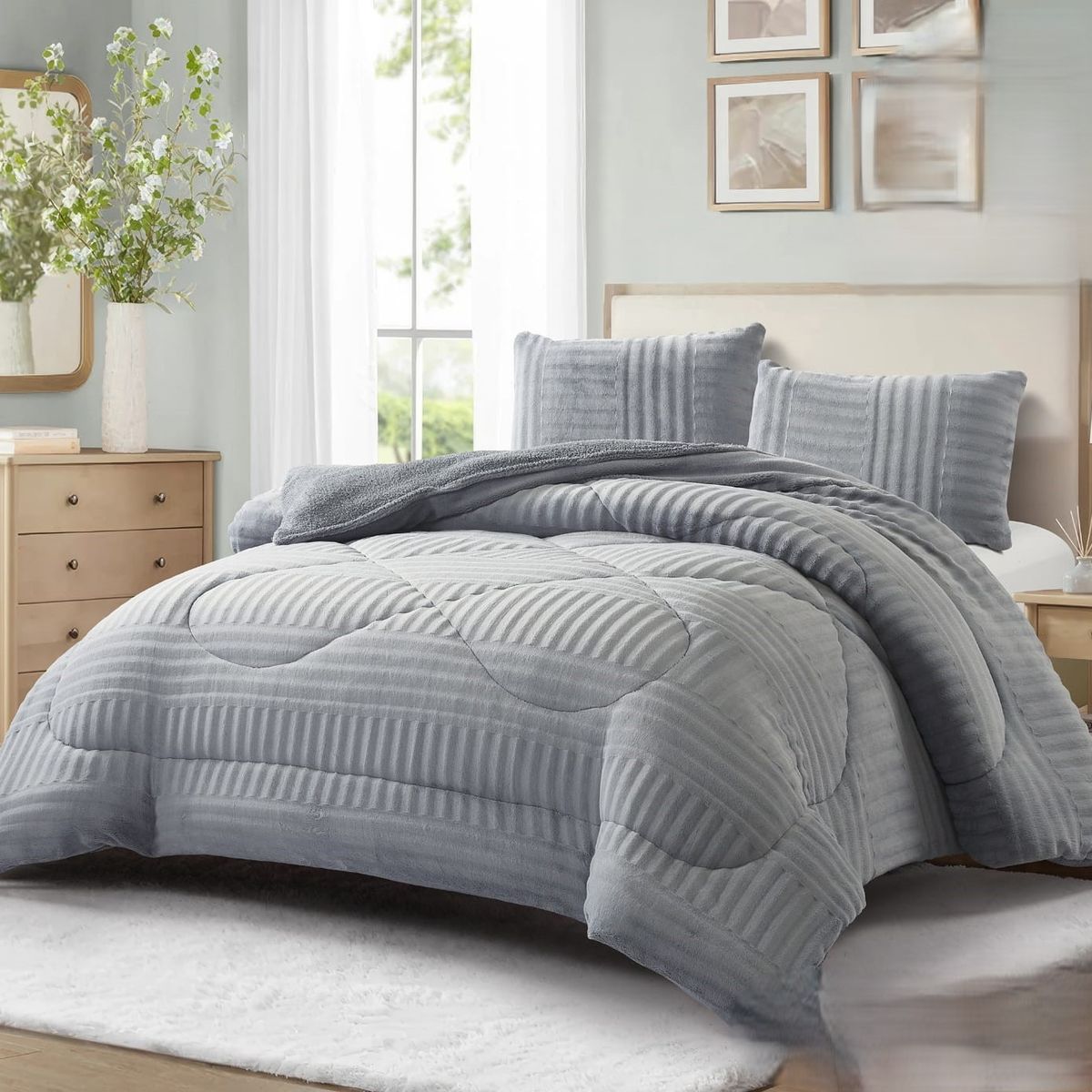 GENERICO - COBERTORES CON DISEÑOTEXTURIZADOS PARA INVIERNO SHERPAS CON CHIPORROS