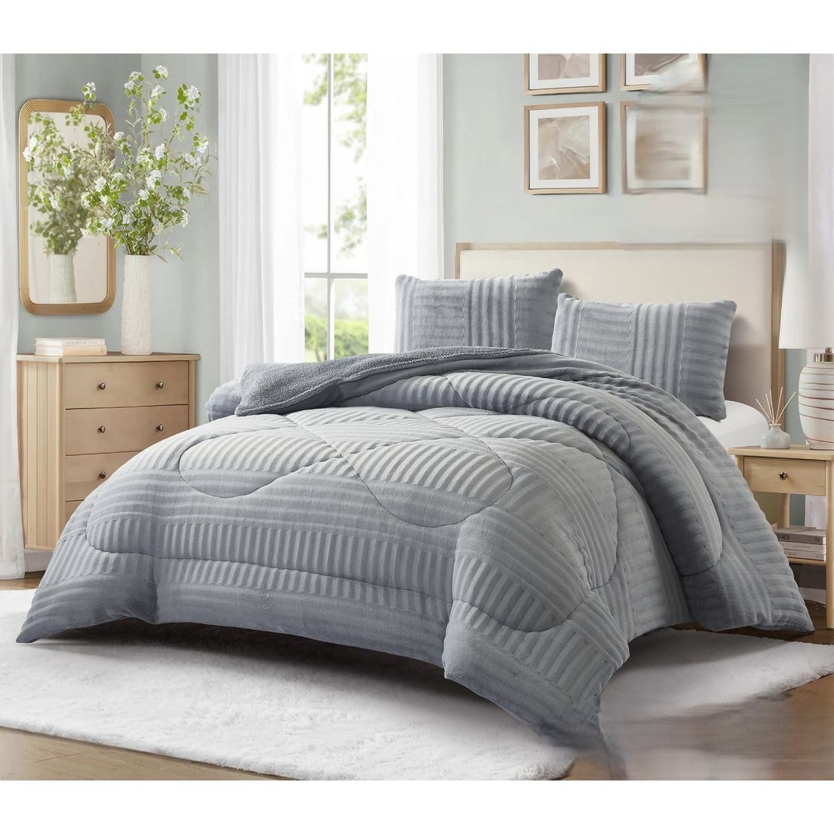 GENERICO - COBERTORES CON DISEÑOTEXTURIZADOS PARA INVIERNO SHERPAS CON CHIPORROS