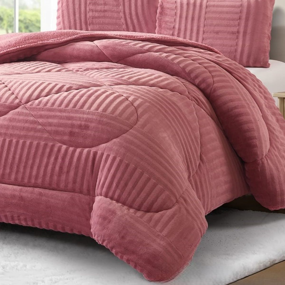 GENERICO - COBERTORES CON DISEÑOTEXTURIZADOS PARA INVIERNO SHERPAS CON CHIPORROS