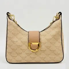GENERICO - Cartera de Hombro Jacquard con Monograma y Detalles en Ecocuero - Diseño de Lujo