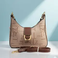 GENERICO - Cartera de Hombro Jacquard con Monograma y Detalles en Ecocuero - Diseño de Lujo