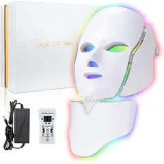 MOVI - Máscara LED Facial y Cuello 7 Colores – Antiarrugas, Acné, Manchas y Rejuvenecimiento Profesional