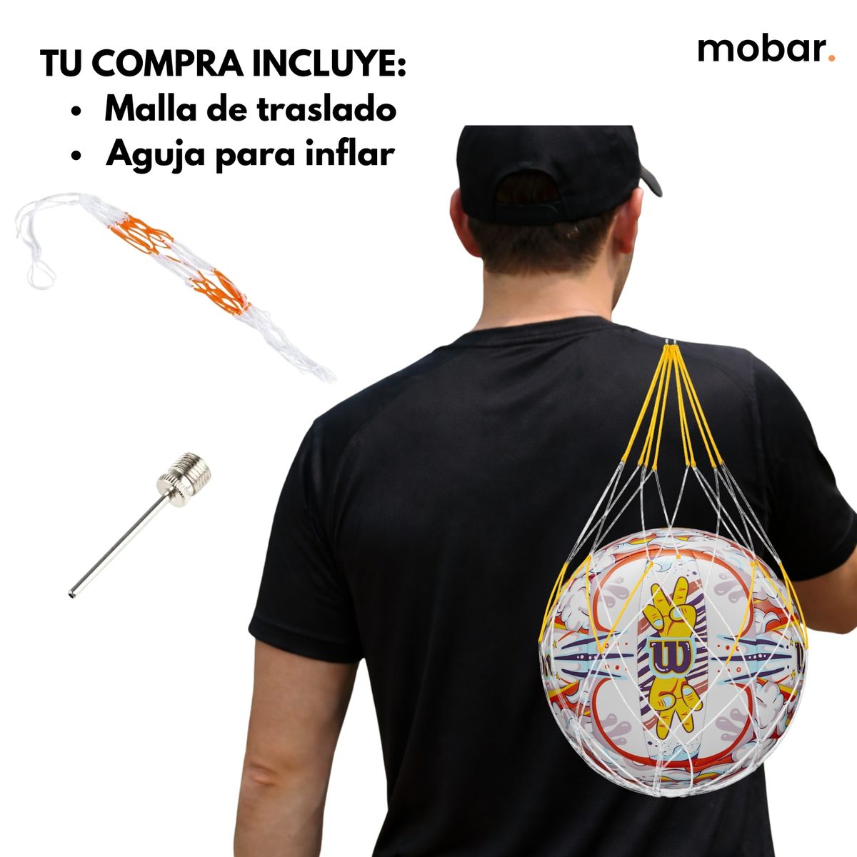 WILSON - Balon Voleibol Wilson Graffiti Peace Volley Indoor Outdoor Incluye Pack Malla y Aguja Mobar
