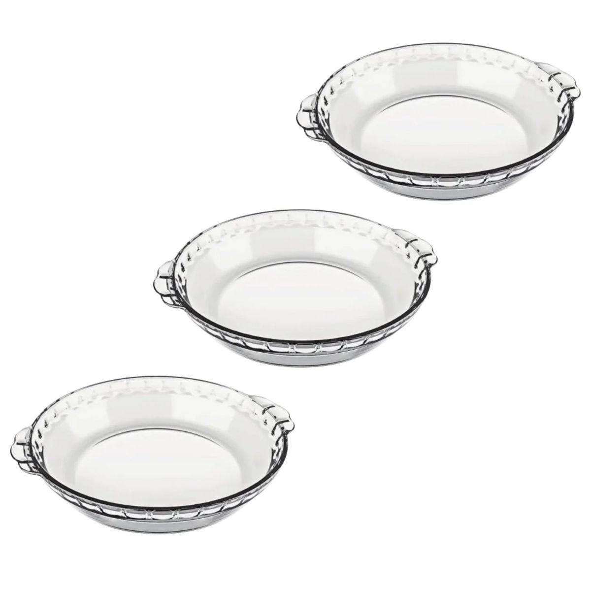 MARINEX - Set 3 Fuentes Vidrio Templado Marinex 1.3l Molde Redonda