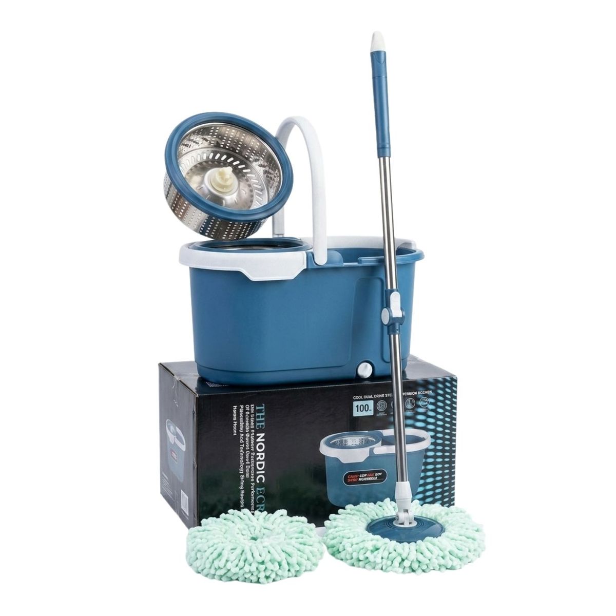 GENERICO - Trapero Mopa 360 Centrifuga Giratoria Trapeador Balde azul