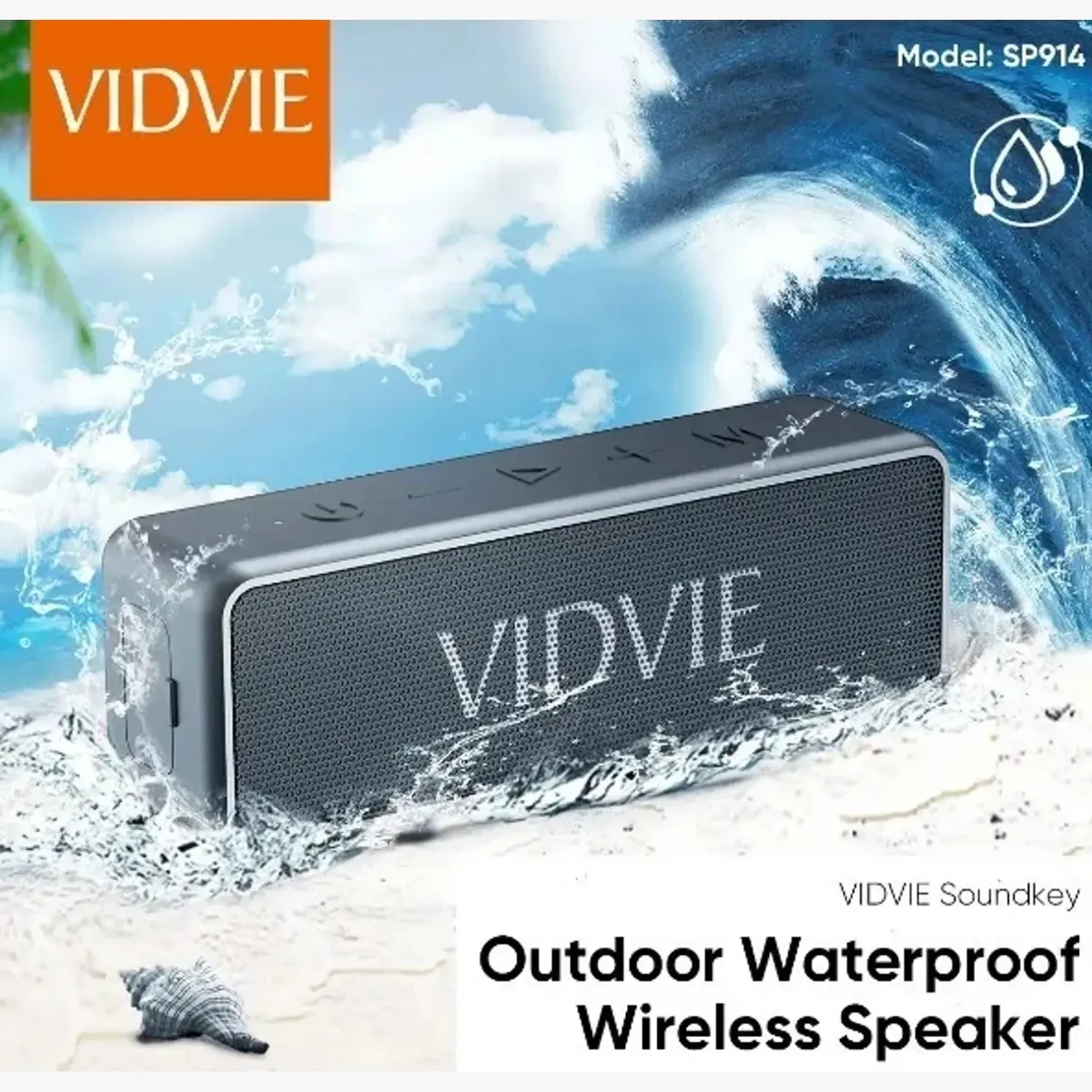 GENERICO - Parlante Vidvie SP914 Portátil Con Bluetooth Waterproof Negra