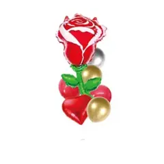 GENERICO - Set globos rosa roja 7pcs