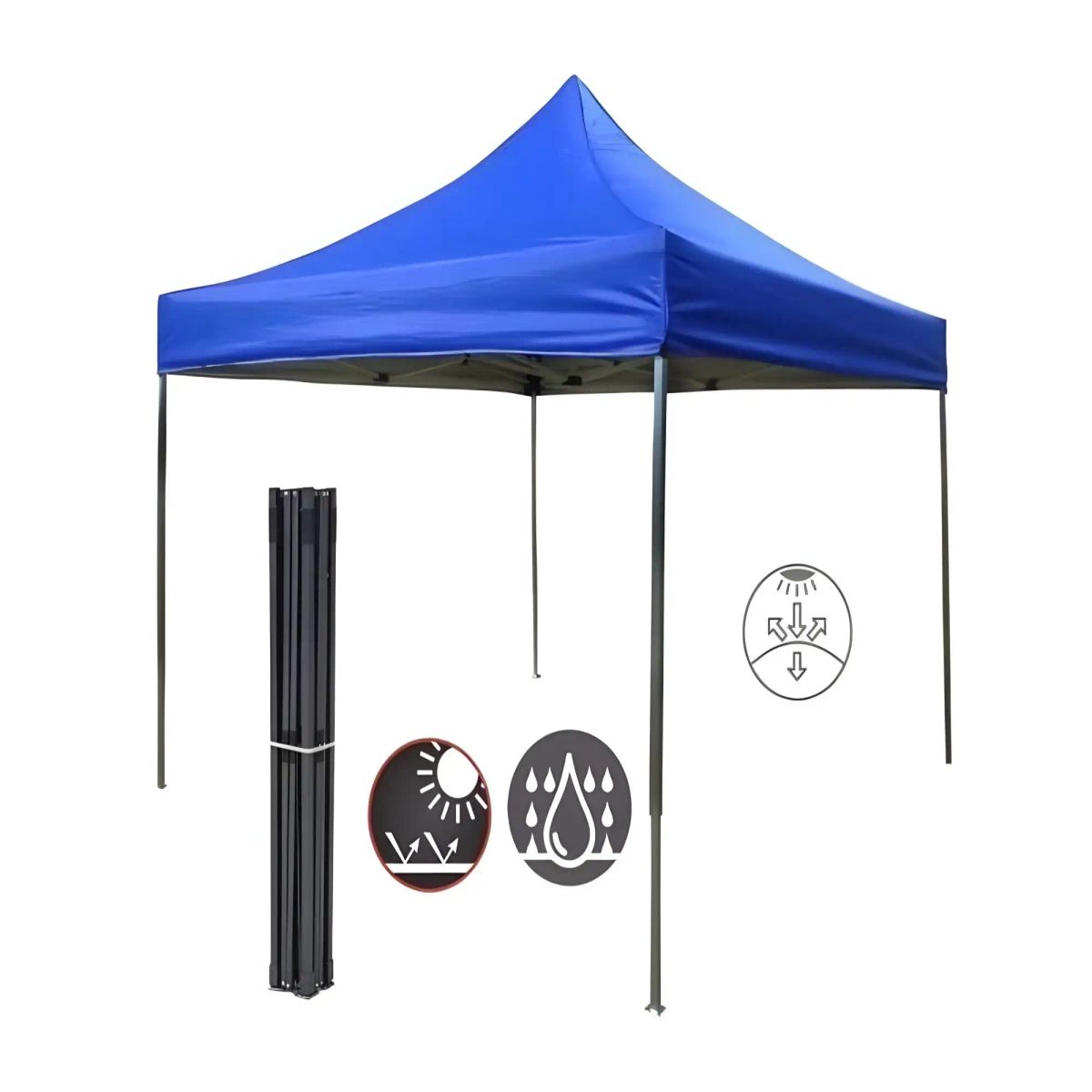 GENERICO - Toldo Carpa Azul Plegable con Filtro Solar UV