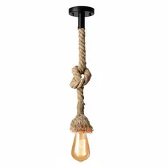 GENERICO - Lampara Colgante Vintage Soga Rustica Techo 220v Negro