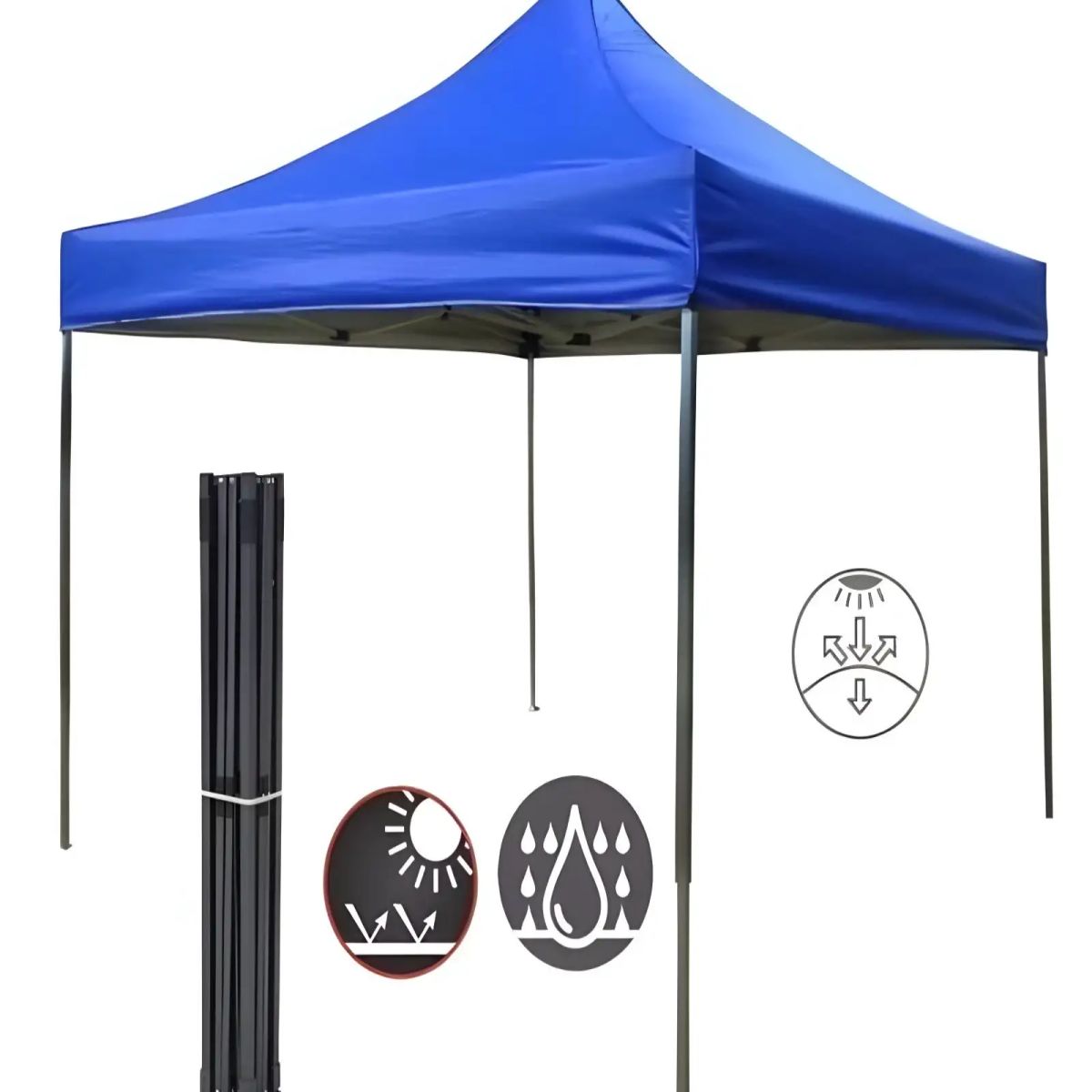 GENERICO - Toldo Carpa Azul Plegable con Filtro Solar UV