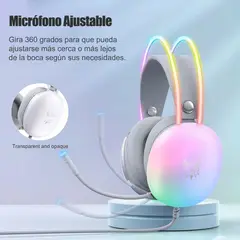 ONIKUMA - Audífonos Gamer X25 Rgb Microfono Comp. Pc Ps4 Ps5 Color Blanco