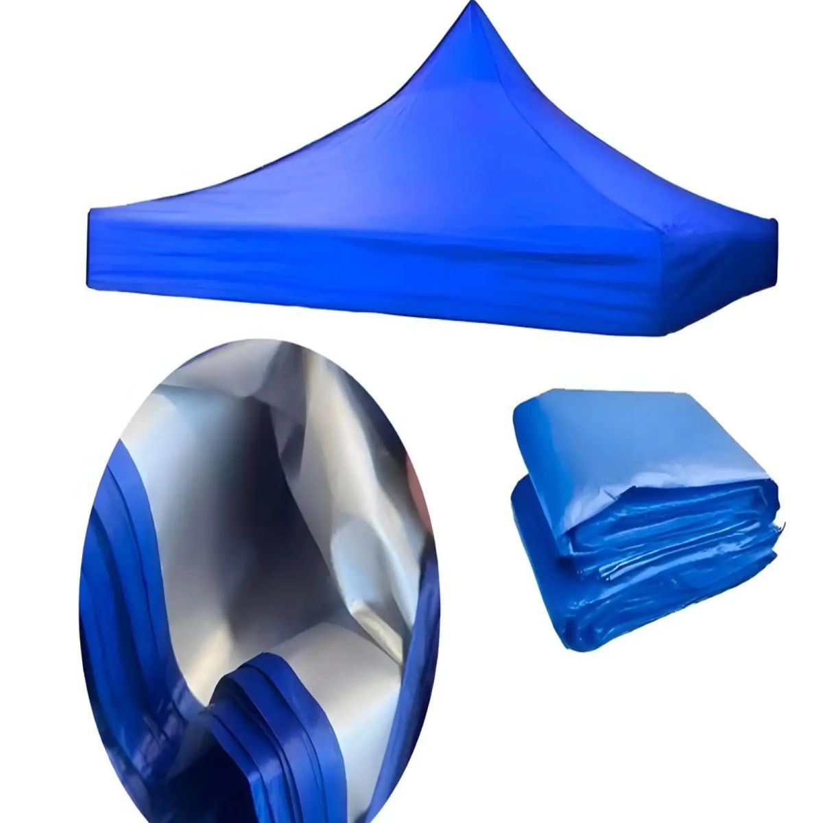 GENERICO - Solo Lona de Repuesto 3x3 para Toldo Plegable Azul Impermeable