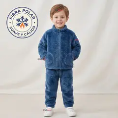 JUMP KIDS - Conjunto 2 Piezas Buzo Polerón Pantalón Bebe Niño Poliéster Blue