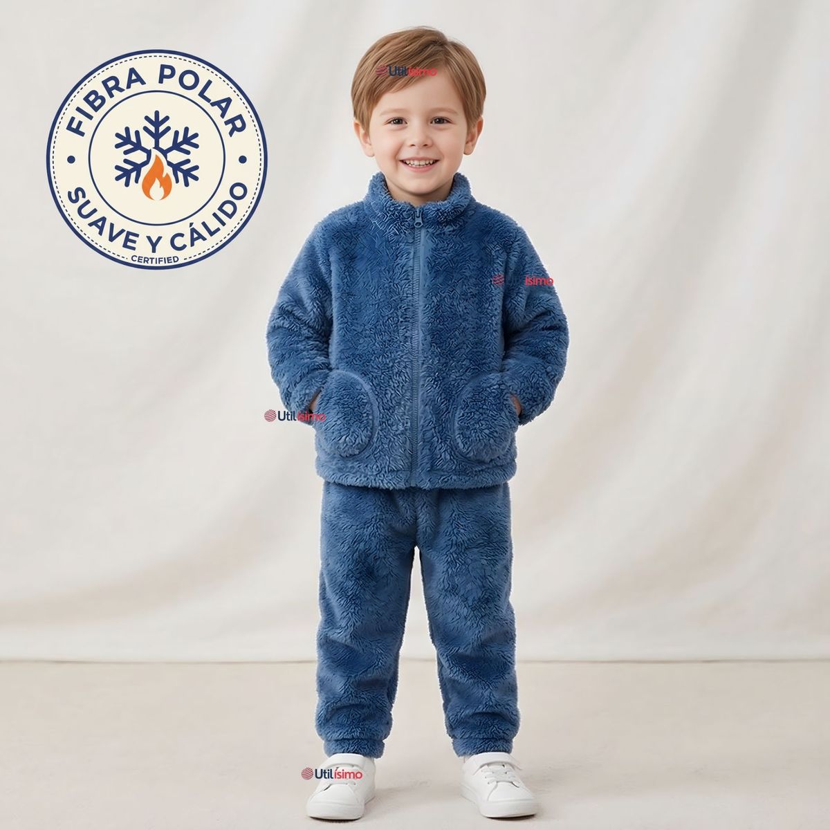 JUMP KIDS - Conjunto 2 Piezas Buzo Polerón Pantalón Bebe Niño Poliéster Blue