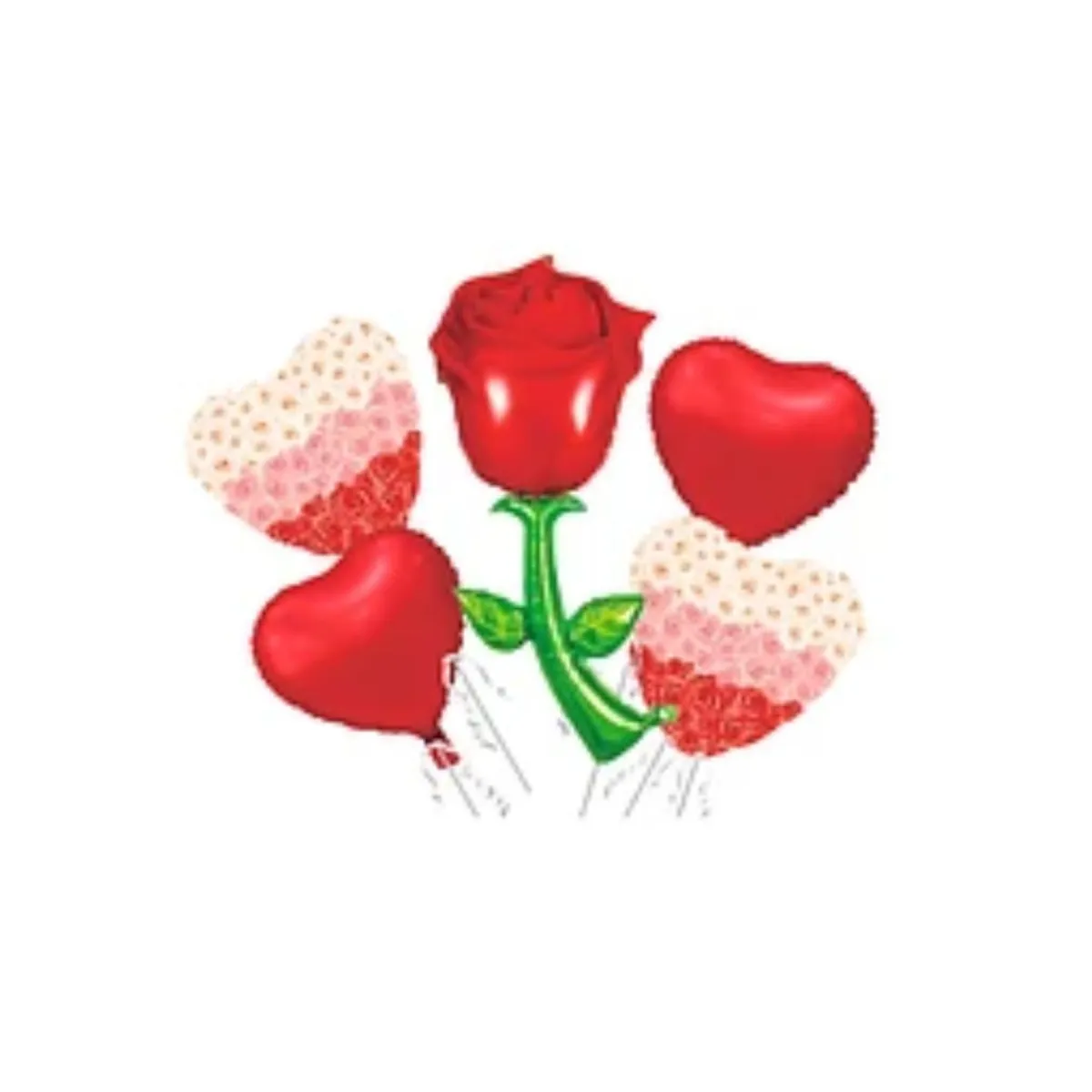 GENERICO - Set de globos metálicos rosa roja 5pcs
