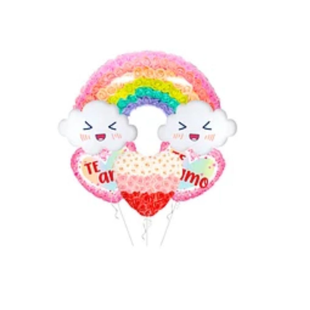 GENERICO - Set de globos metálicos arcoiris 4pcs