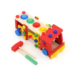 GENERICO - Camión Multifuncional Con Martillo Juguete Madera
