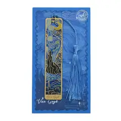 GENERICO - Separador de Página Metálico Grandes Pintores - Azul Van Gogh Noche Estrellada
