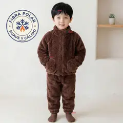 JUMP KIDS - Conjunto 2 Piezas Buzo Polerón Pantalón Bebe Niño Poliéster Brown