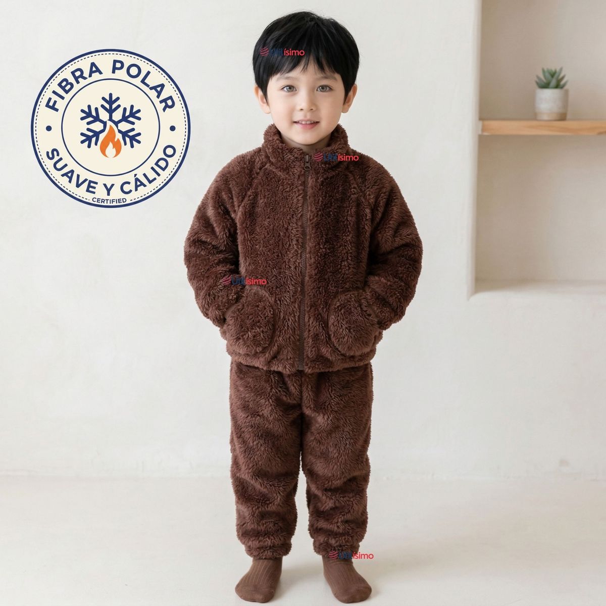 JUMP KIDS - Conjunto 2 Piezas Buzo Polerón Pantalón Bebe Niño Poliéster Brown