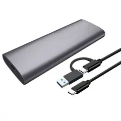 ATURE - Caja Ssd M.2 Nvmengff Doble Protocolo Usb-c 4tb Gris Cable
