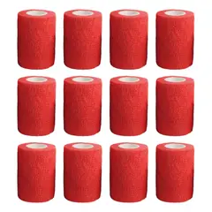 ATURE - Pack 12 De Vendas Coban Para Deportivas 7.5 Cm X 4.5 Mts Rojo