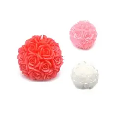 GENERICO - Vela de rosas redonda 8x8x10cm color aleatorio