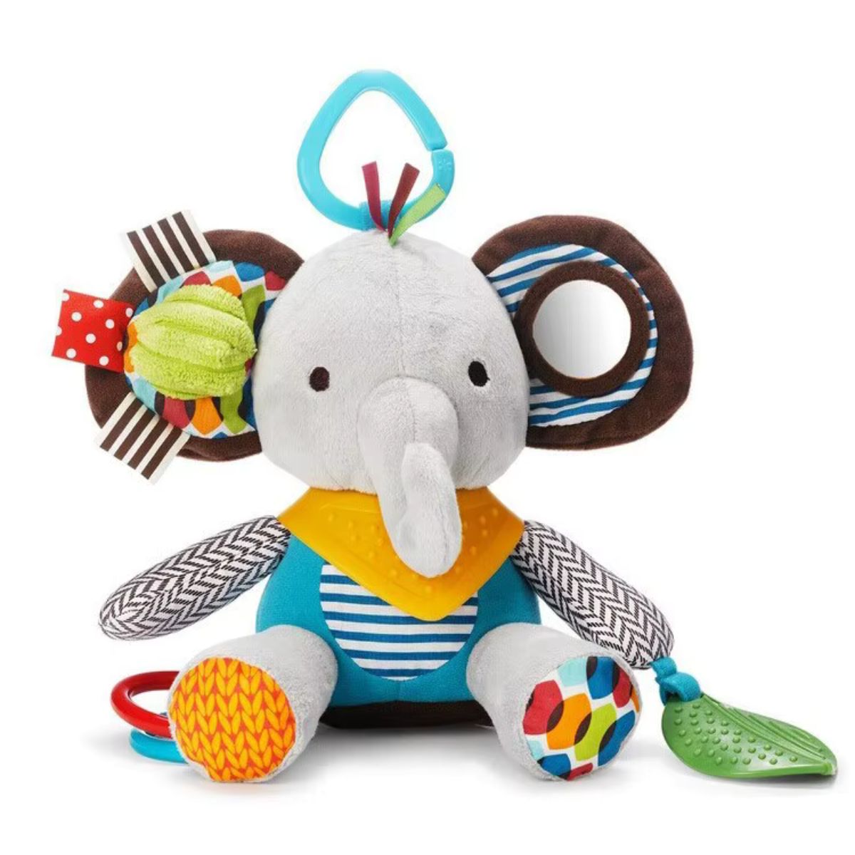 GENERICO - Peluche Sensorial Elefante Mordedor y Sonajero de Felpa para Bebés