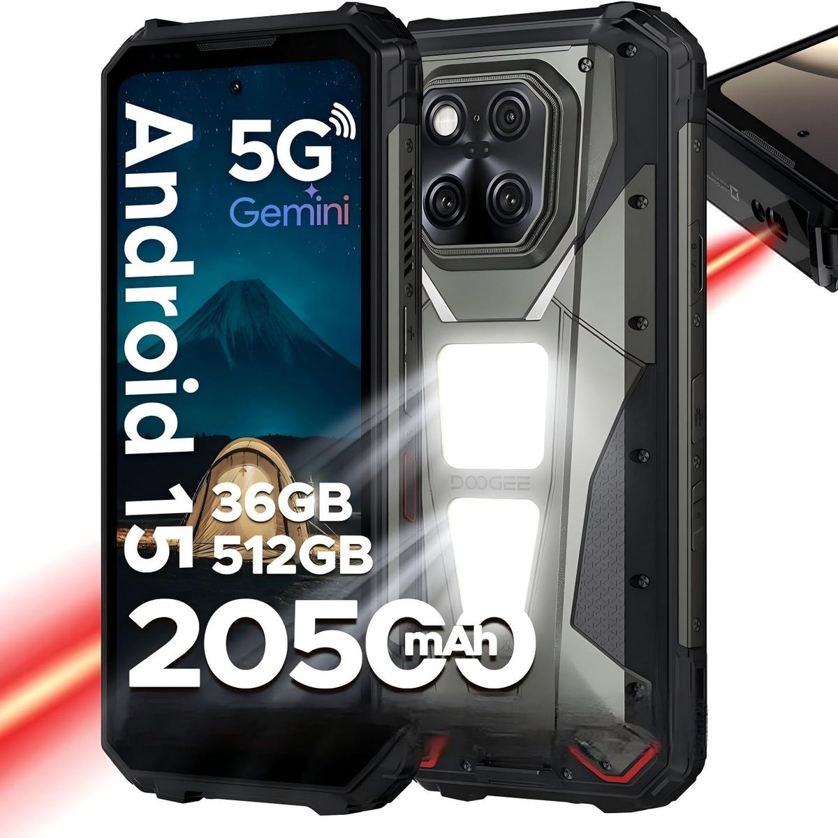 DOOGEE - DOOGEE V MAX LR 5G Celular  36GB+512GB 20500mAh 200MP Android 15