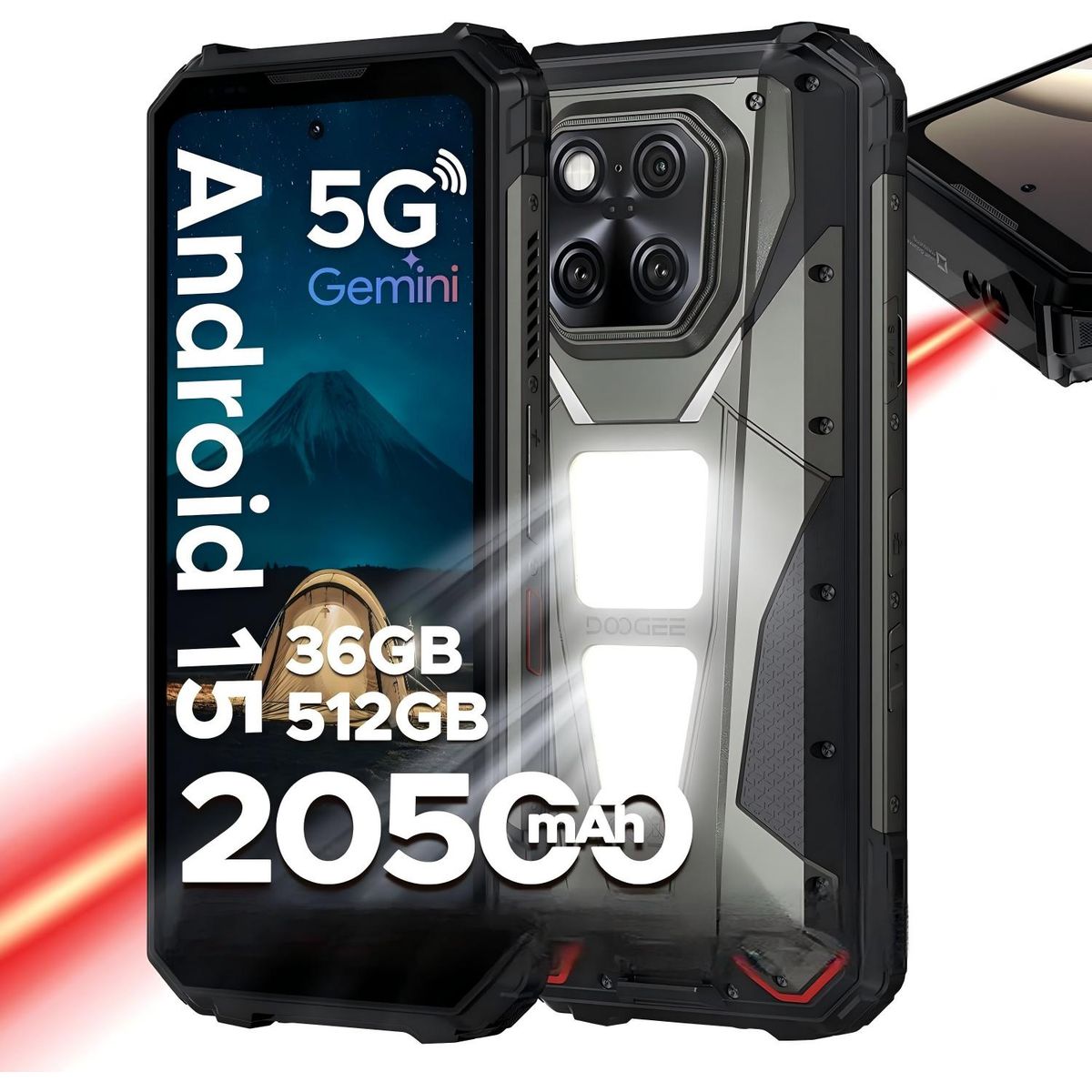 DOOGEE - DOOGEE V MAX LR 5G Celular  36GB+512GB 20500mAh 200MP Android 15