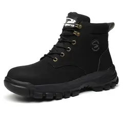DANWEILE - Botas de trabajo de seguridad para Unisexo Negro